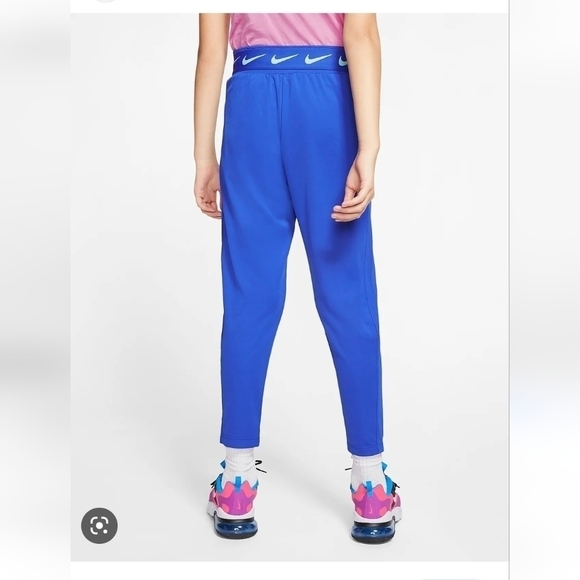 Nike Pants Athletic Pockets Logo Cobalt Blue Leg Zipper Girls Size Medium Track - Picture 2 of 9